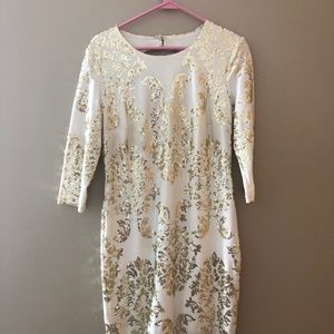 White and Gold Sequined Dress